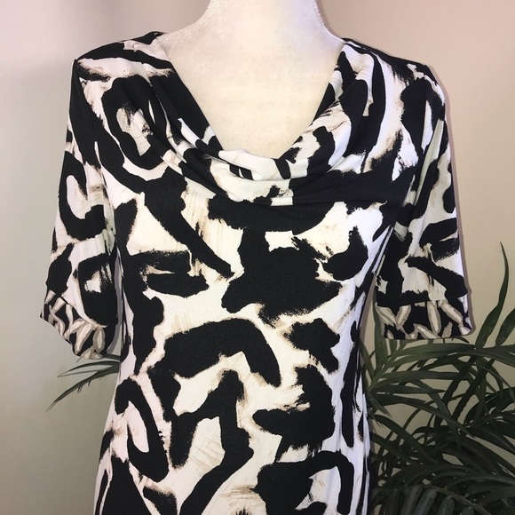 2/$20 Style & Co Drape Neck Stretch Shift Dress (9A) MP - Picture 3 of 6